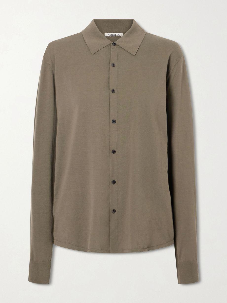 Giza fine knit cotton shirt by AURALEE