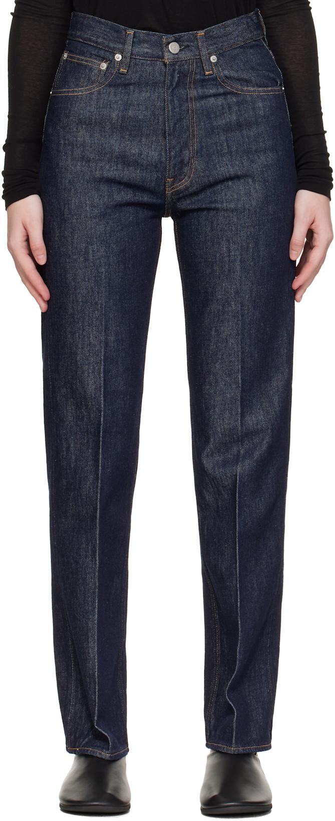 Indigo Hard Twist Denim 5P Jeans by AURALEE