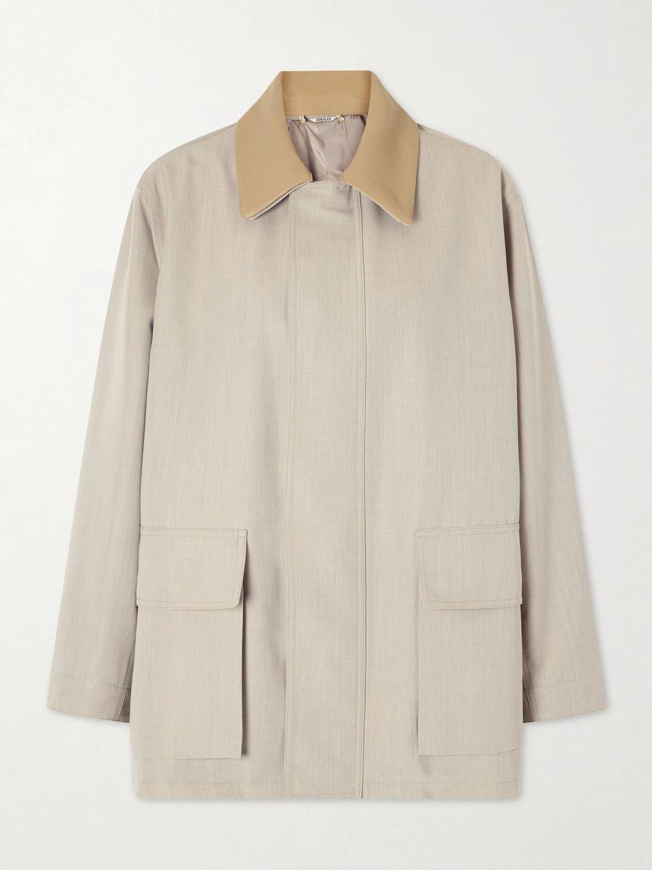 Leather-trimmed wool-canvas jacket by AURALEE