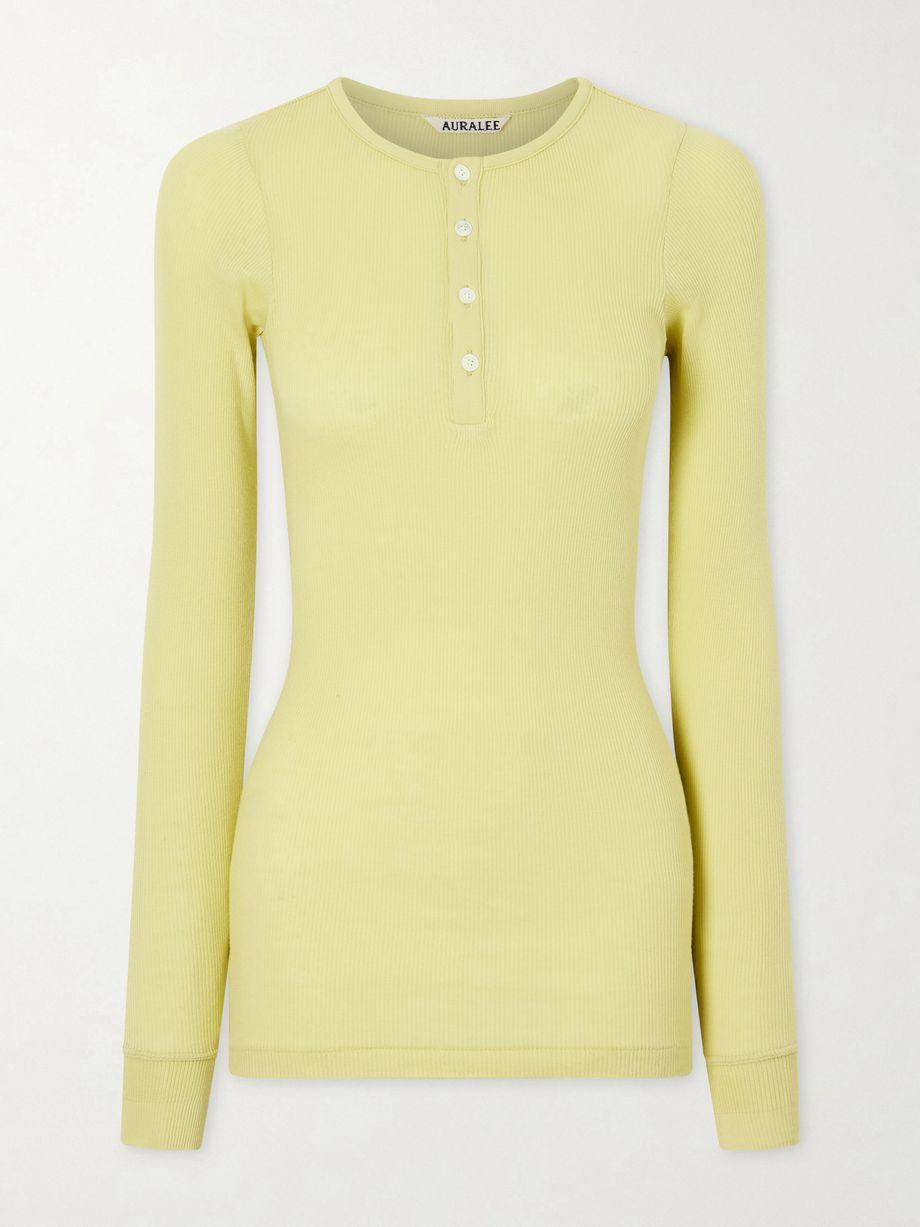 Ribbed-knit cotton T-shirt by AURALEE