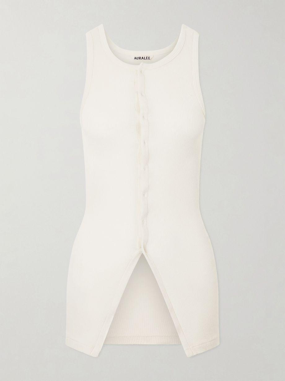 Ribbed-knit cotton tank by AURALEE