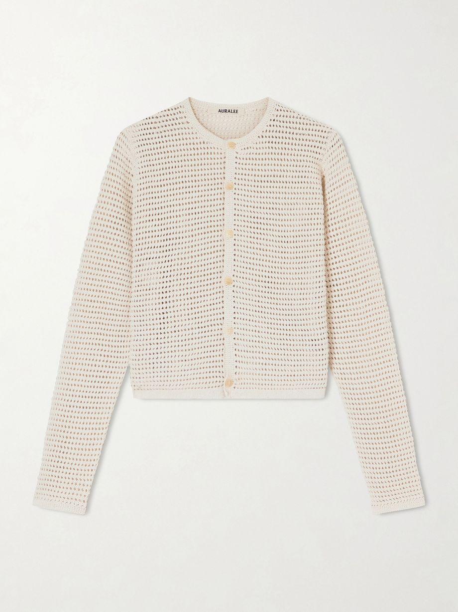 Tussah crocheted silk and cotton-blend cardigan by AURALEE