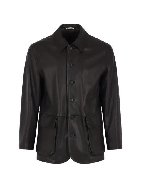buttoned leather jacket by AURALEE