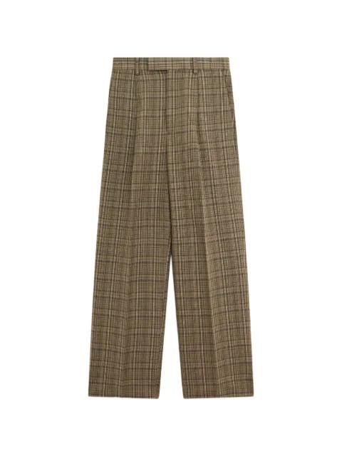 check-pattern pleated trousers by AURALEE