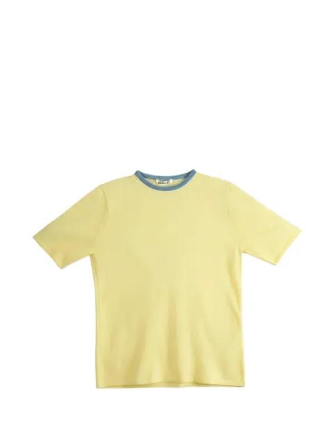 contrast-trim raglan-sleeve T-shirt by AURALEE