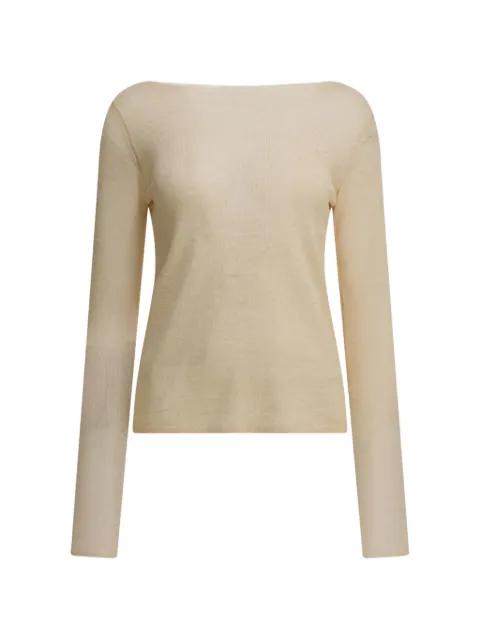fine-knit boat-neck sweater by AURALEE