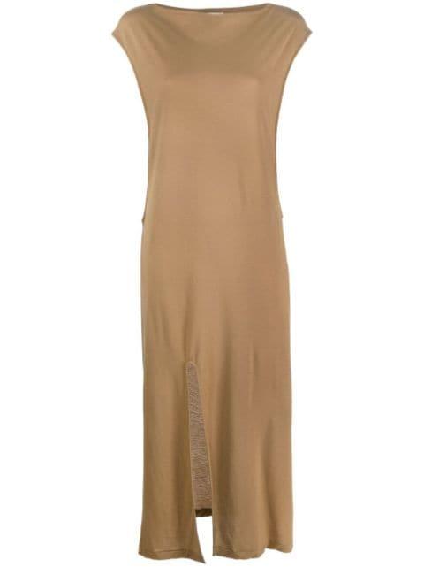 front-slit cut-out dress by AURALEE