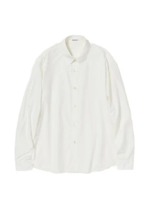 garment-dyed shuttle-weather shirt by AURALEE