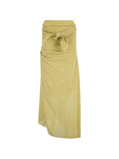 gingham-check asymmetric dress by AURALEE