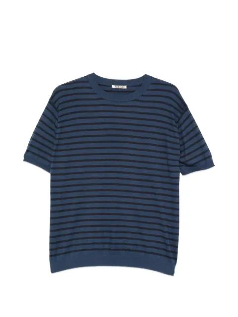 high-gauge striped cotton T-shirt by AURALEE