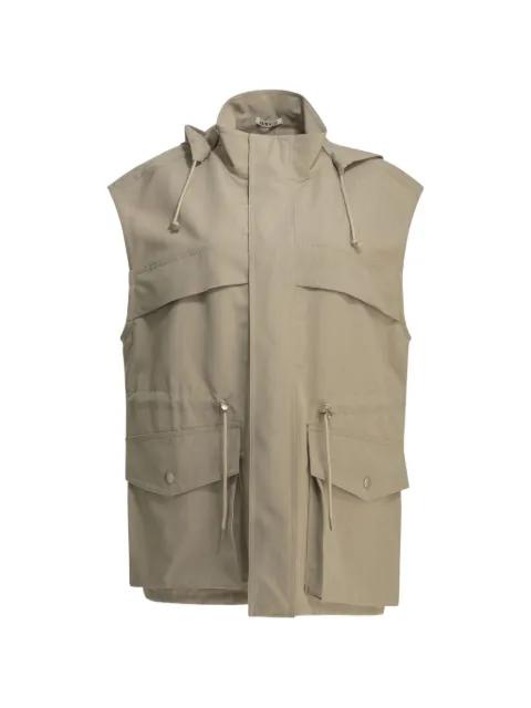 hoodied drawstring gilet by AURALEE