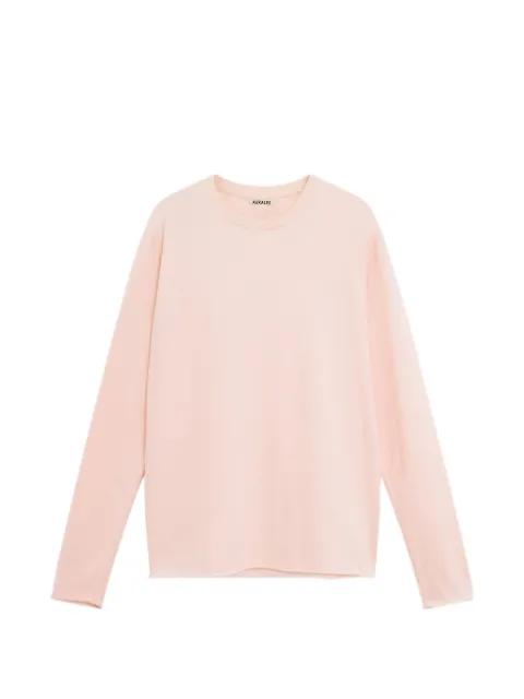 long-sleeve raw-edge T-shirt by AURALEE