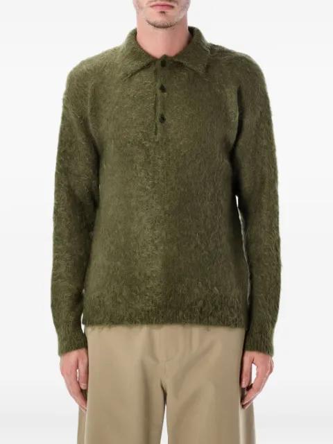 placket-buttons sweater by AURALEE