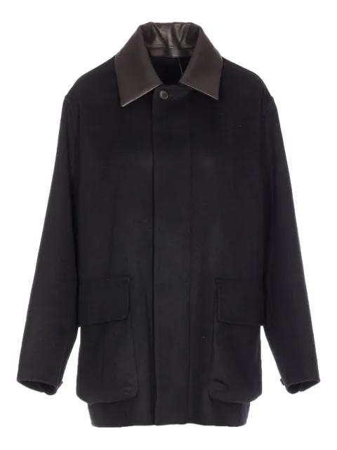 point-collar coat by AURALEE