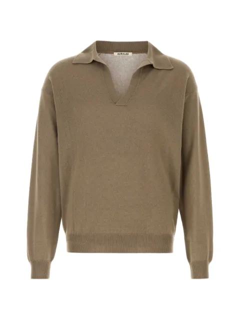 polo-collar sweater by AURALEE