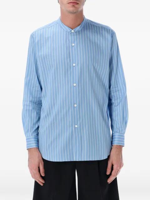 stand-collar striped shirt by AURALEE