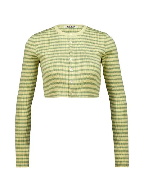 striped ribbed cardigan by AURALEE