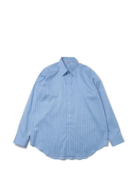 striped wool shirt by AURALEE