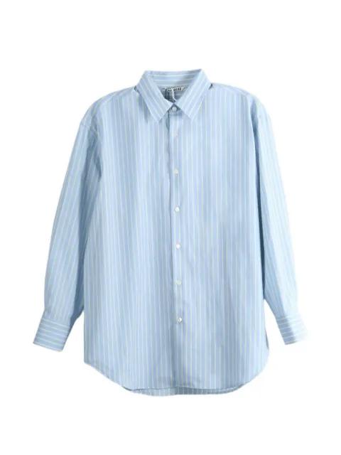 striped wool shirt by AURALEE