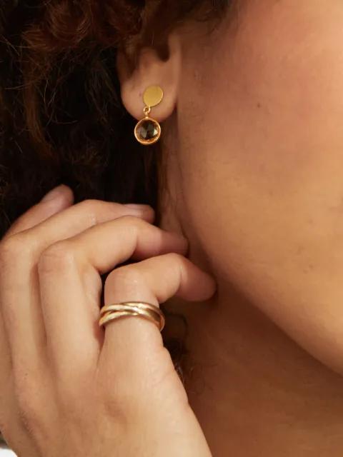 Salina citrine drop earrings by AUREE JEWELLERY