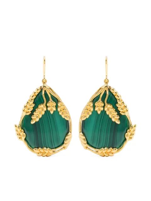 Francoise pendant malachite earrings by AURELIE BIDERMANN