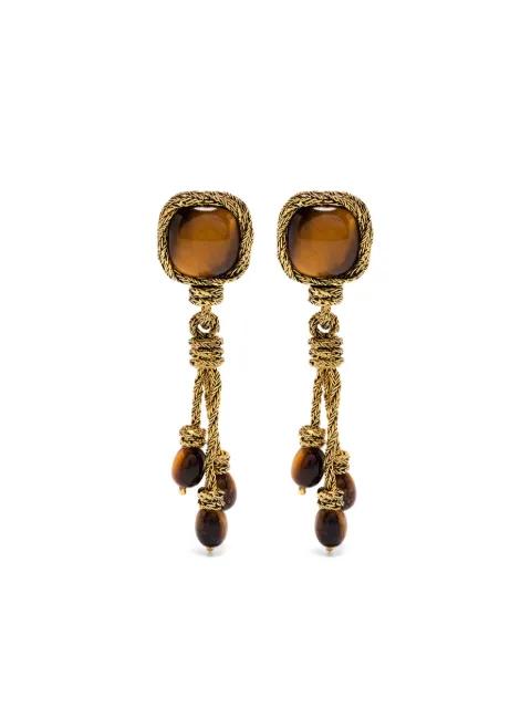 Miki Tiger Eye clip-on earrings by AURELIE BIDERMANN