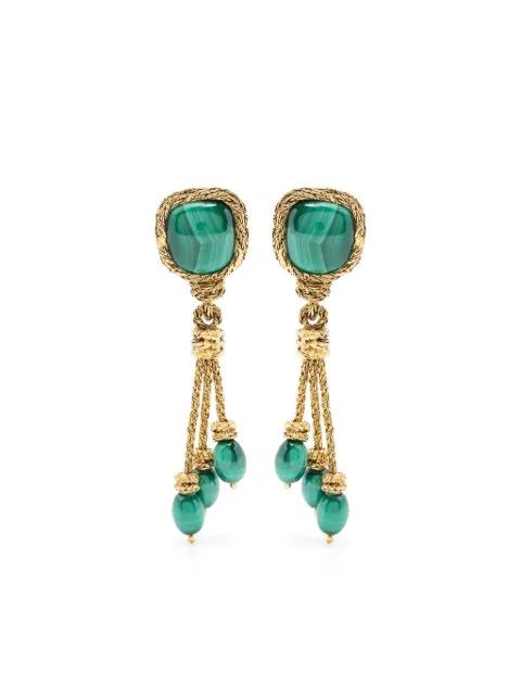 Miki malachite earrings by AURELIE BIDERMANN