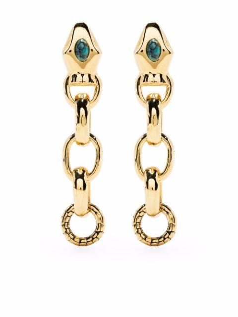 Tao snake drop earrings by AURELIE BIDERMANN
