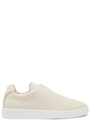 Aur3 grained leather sneakers by AURELIEN