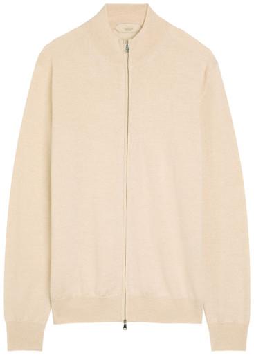 Full zip knit merino wool jumper by AURELIEN