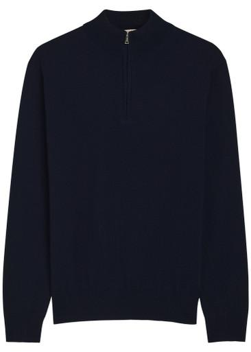 Knit 1/4 zip merino wool jumper by AURELIEN