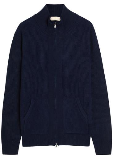 Ribbed-knit wool and cashmere-blend cardigan by AURELIEN