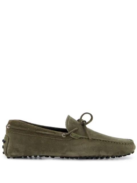 bow-embellished suede driving shoes by AURELIEN