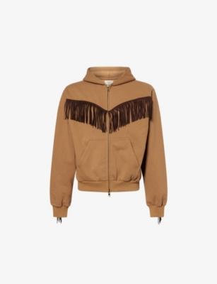 Fringed Zip-Up Cotton Hoody by AUSTIN POST