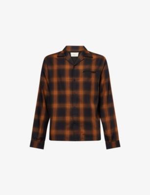 Open Collar Plaid Woven Shirt by AUSTIN POST