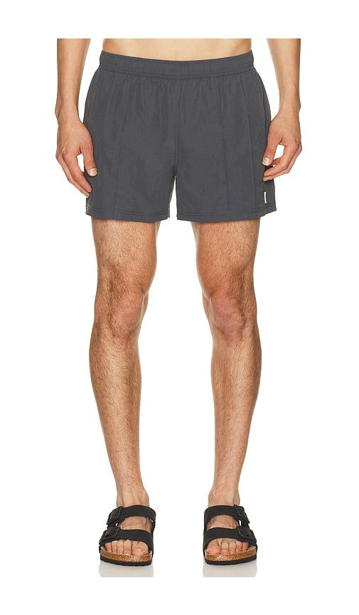 AUTO-REPLY 4 Vertical Pintuck Sebastian Swim Trunk in Grey by AUTO-REPLY
