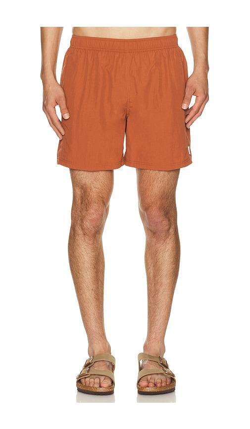 AUTO-REPLY 5.5 Solid Sebastian Swim Trunk in Brick by AUTO-REPLY