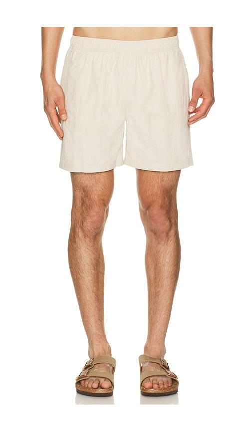 AUTO-REPLY 5.5 Solid Sebastian Swim Trunk in Cream by AUTO-REPLY