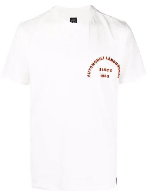 logo-lettering organic cotton T-shirt by AUTOMOBILI LAMBORGHINI