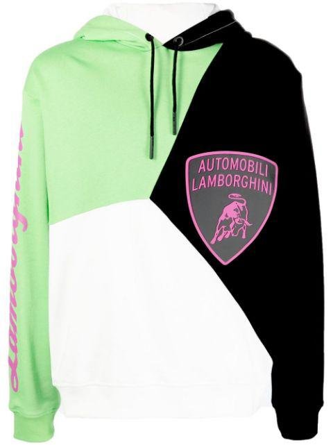 logo-patch colour-block hoodie by AUTOMOBILI LAMBORGHINI