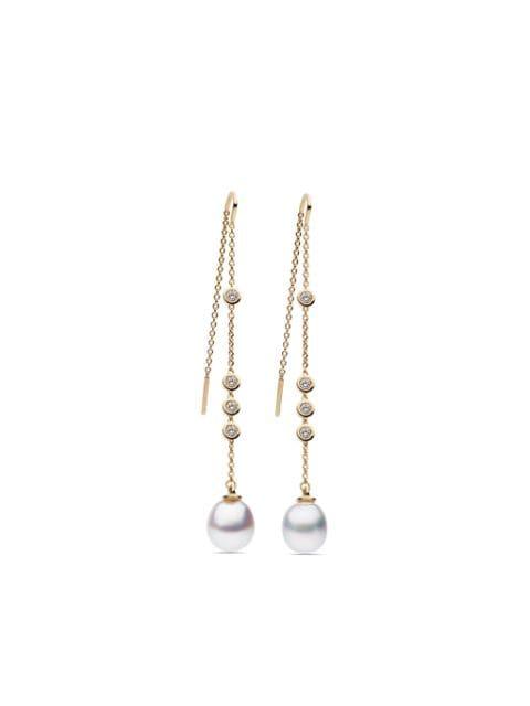 Portia crystal-embellished pearl drop earrings by AUTORE MODA