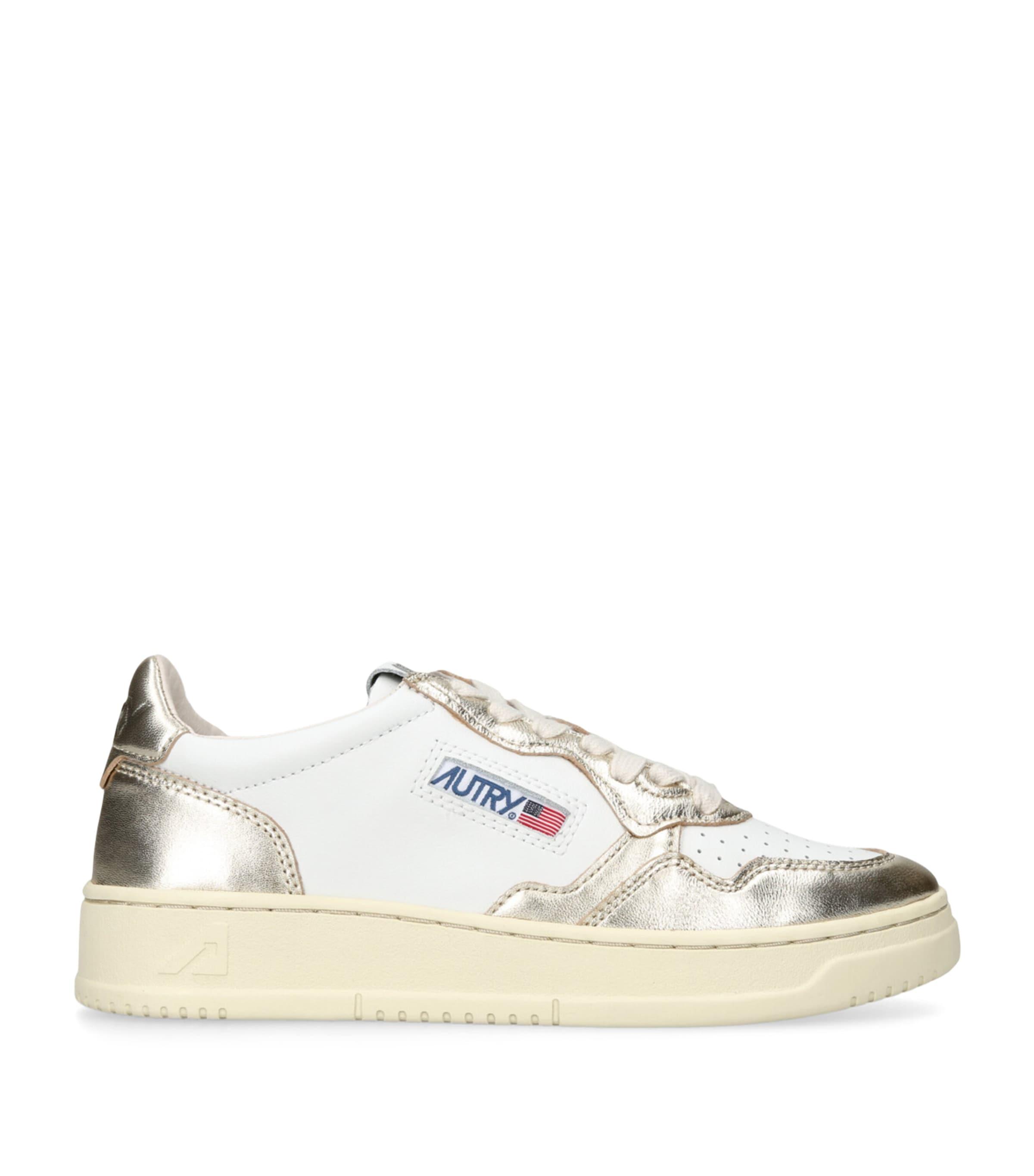 Autry Metallic Leather Medalist Low-Top Sneakers by AUTRY