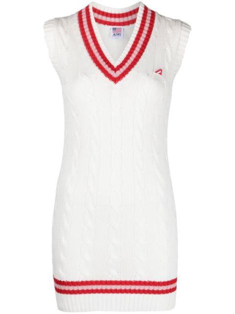 V-neck cable-knit vest by AUTRY