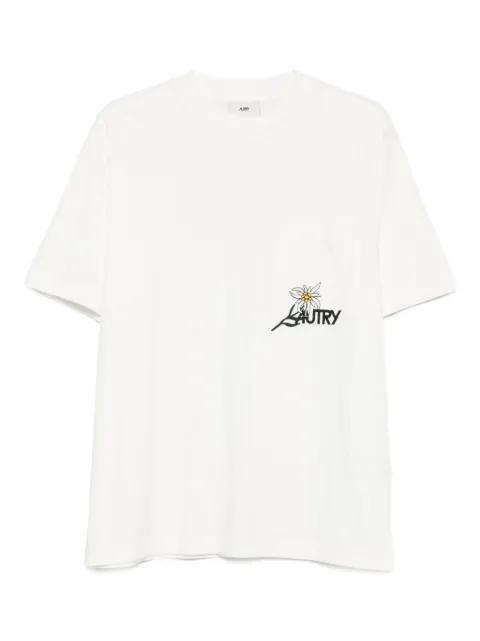 flower-embroidered pocket T-shirt by AUTRY