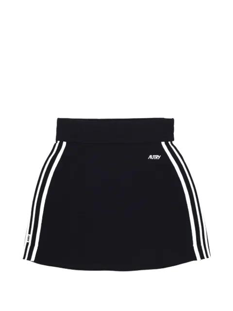 logo-embroidered striped-side skirt by AUTRY