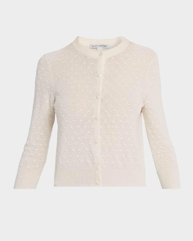 Dotted Silk Knit Cardigan by AUTUMN CASHMERE