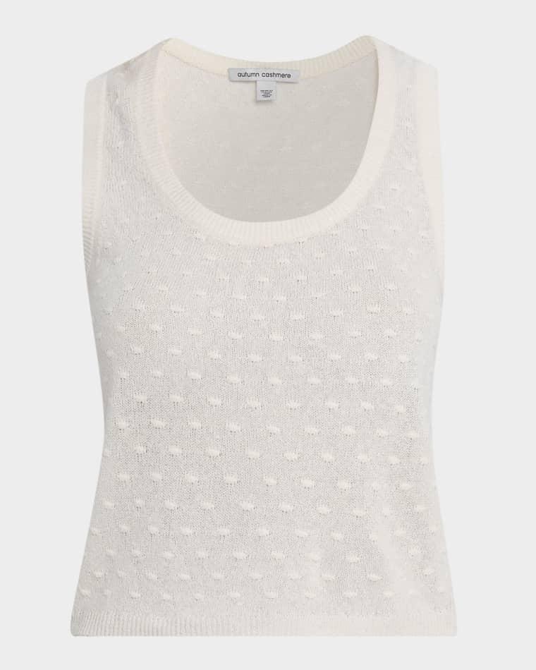 Dotted Silk Knit Tank Top by AUTUMN CASHMERE