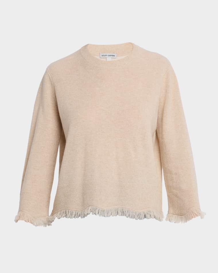 Scalloped Fringe-Trim Cashmere Sweater by AUTUMN CASHMERE