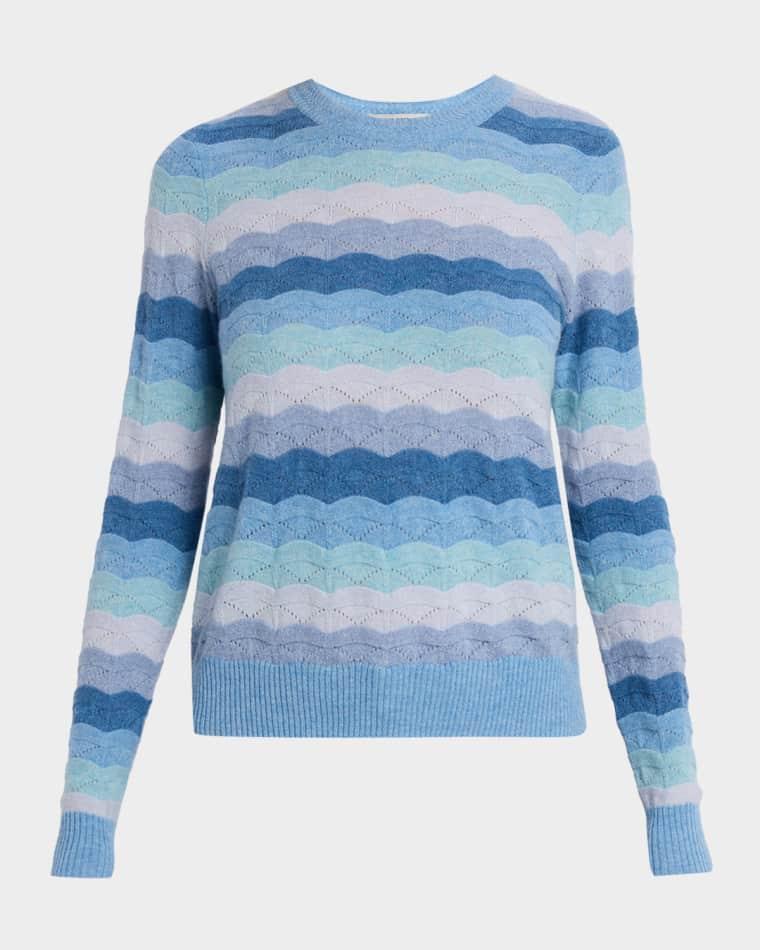 Scalloped Pointelle-Knit Cashmere Sweater by AUTUMN CASHMERE