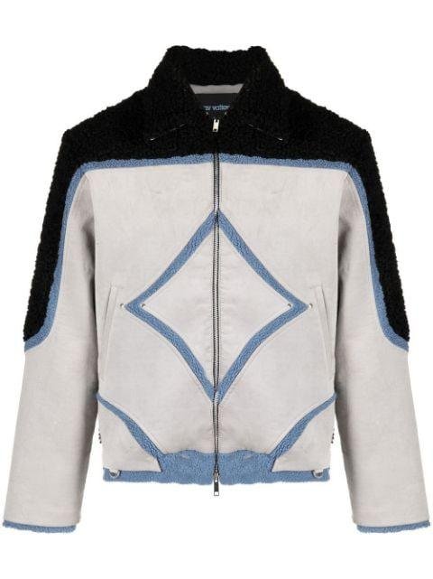 Diamond-Panel faux-shearling jacket by AV VATTEV